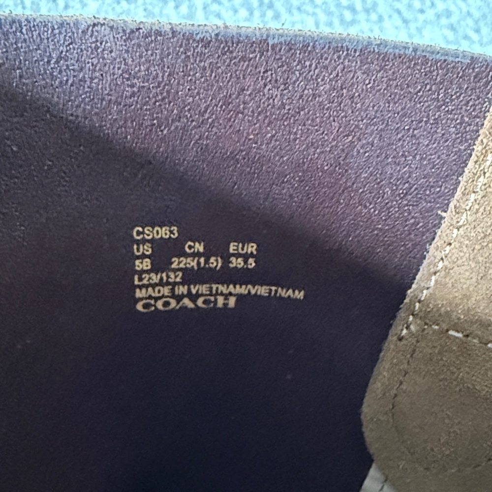 New COACH Tara Moto Suede Leather Tan Boots 5 Shoes - Picture 16 of 17